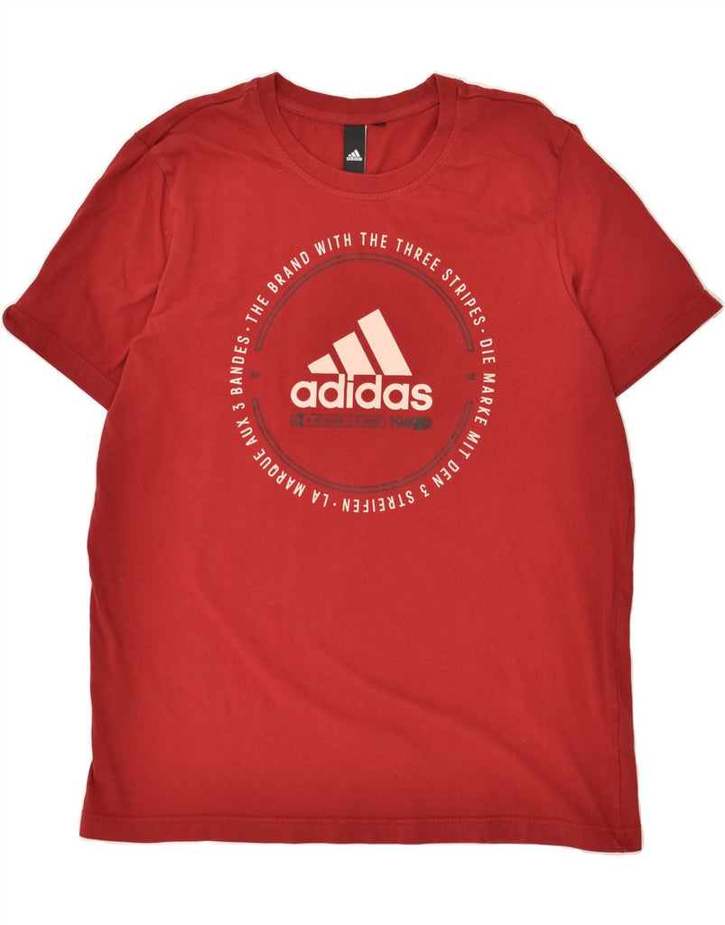 ADIDAS Mens Graphic T-Shirt Top Medium Red | Vintage Adidas | Thrift | Second-Hand Adidas | Used Clothing | Messina Hembry 