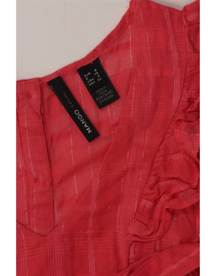 Mango Womens Sleeveless Blouse Top UK 10 Small Pink Plaid