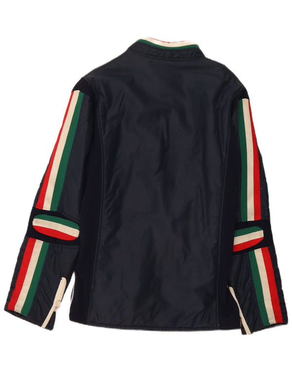 MCROSS Mens Racer Jacket UK 38 Medium Navy Blue Colourblock