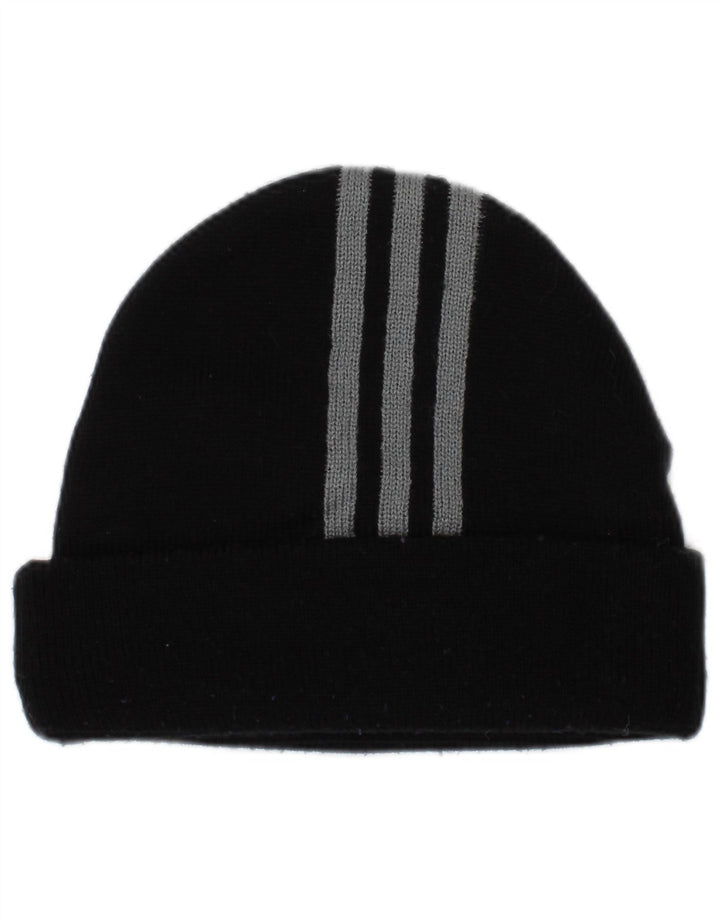 Adidas Mens Knit Beanie Hat One Size Black Striped Polyester