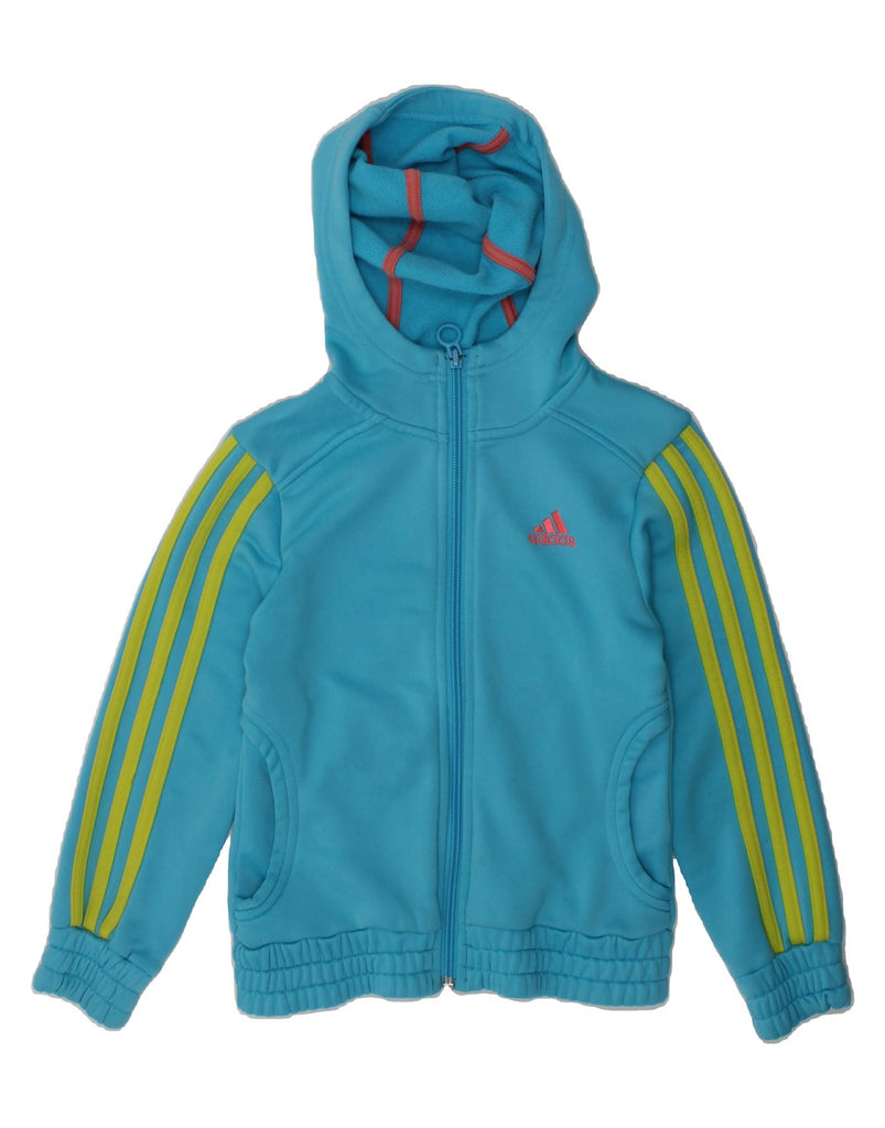 ADIDAS Boys Zip Hoodie Sweater 4-5 Years Blue Polyester | Vintage Adidas | Thrift | Second-Hand Adidas | Used Clothing | Messina Hembry 