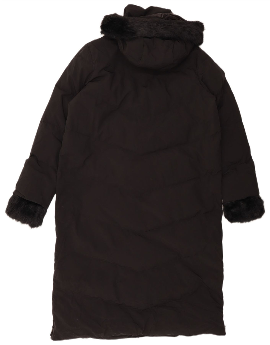 ZARA Womens Hooded Padded Coat UK 16 Large Black Polyester