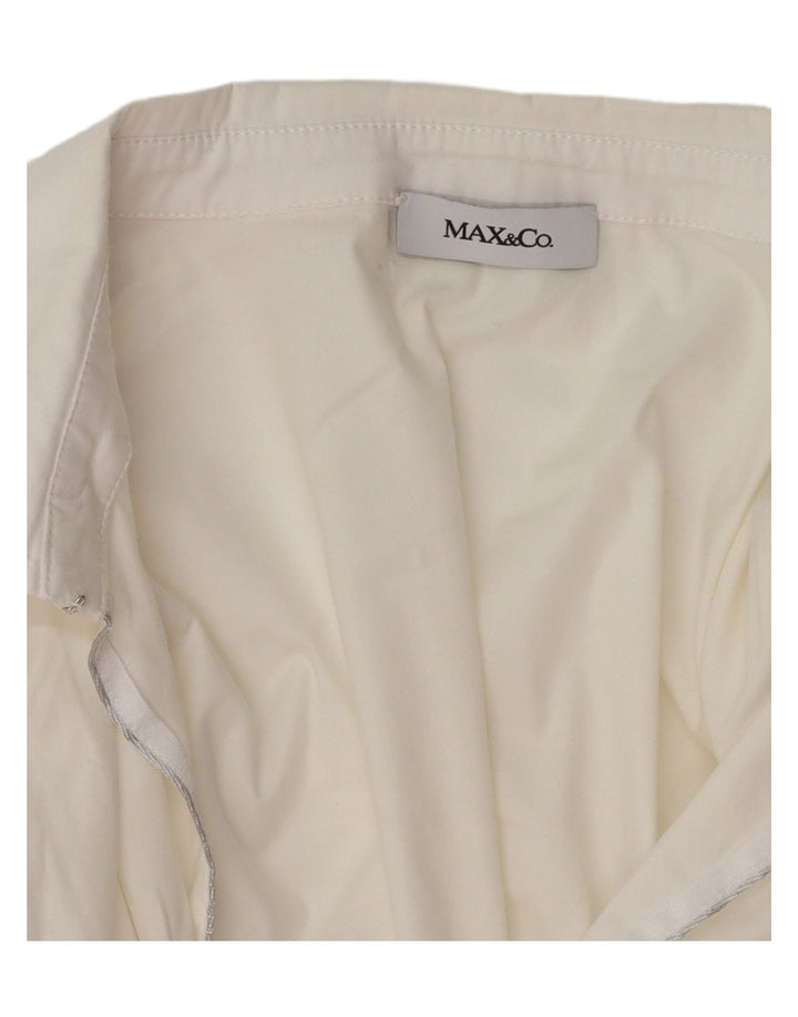 MAX & CO. Womens Long Sleeve Blouse Top UK 16 Large White
