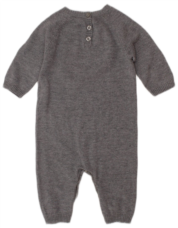BENETTON Baby Boys Graphic Jumpsuit 3-6 Months Grey