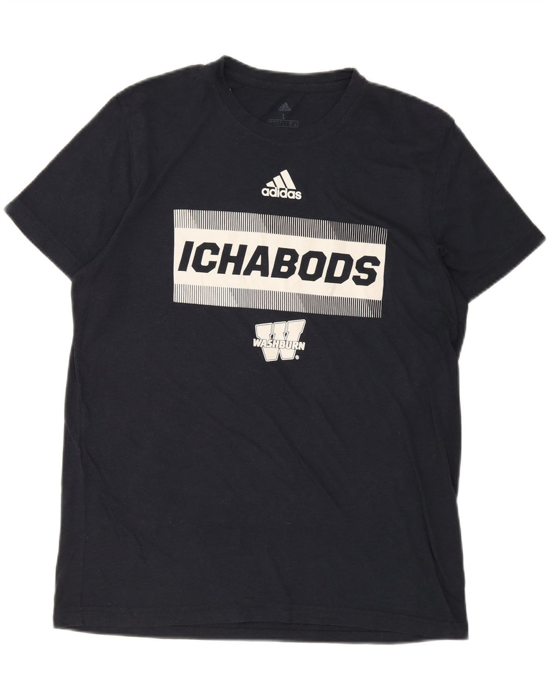 ADIDAS Mens Graphic T-Shirt Top Large Navy Blue Cotton Vintage Adidas and Second-Hand Adidas from Messina Hembry 