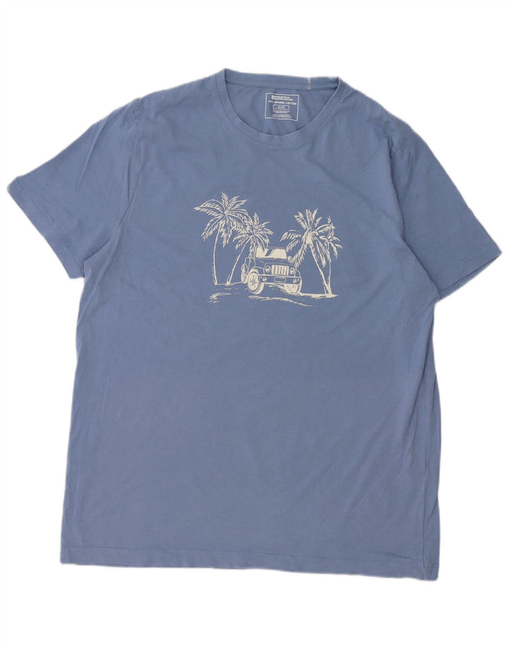 Mountain Warehouse Mens Graphic T-Shirt Top XL Blue Cotton