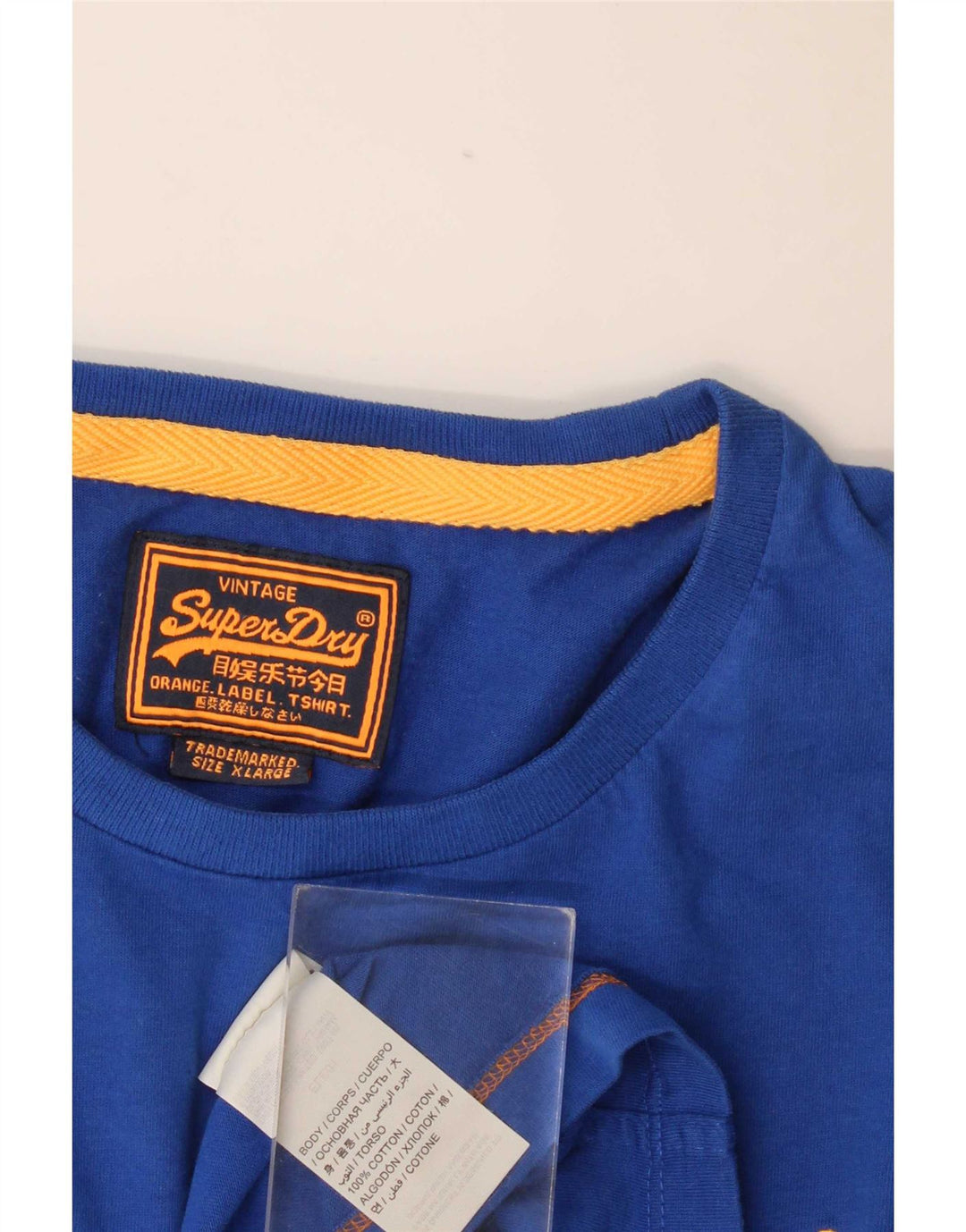 Superdry Mens T-Shirt Top XL Blue Cotton