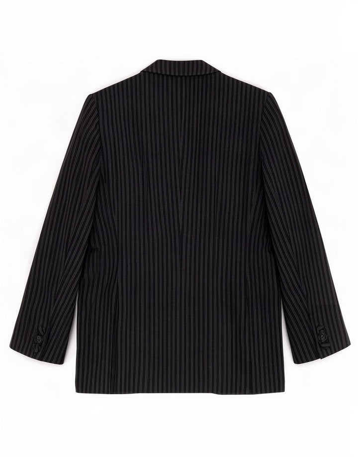 Mirella Mori Womens 3 Button Velvet Blazer Jacket UK 12 Medium Grey Striped
