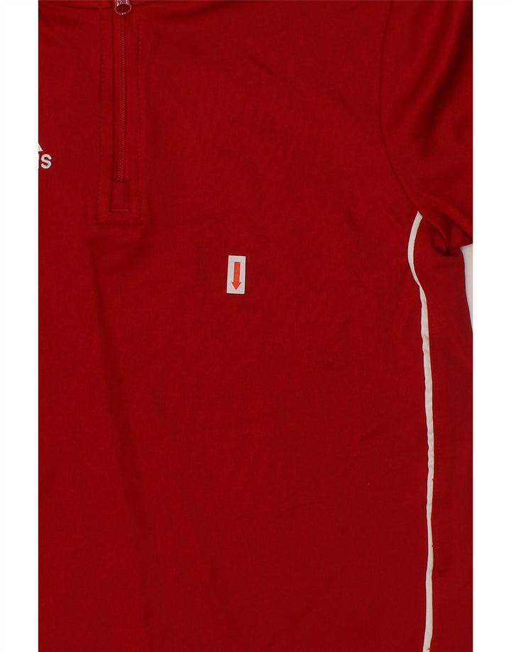 ADIDAS Boys Climalite Graphic Pullover Tracksuit Top 7-8 Years Red Vintage Adidas and Second-Hand Adidas from Messina Hembry 