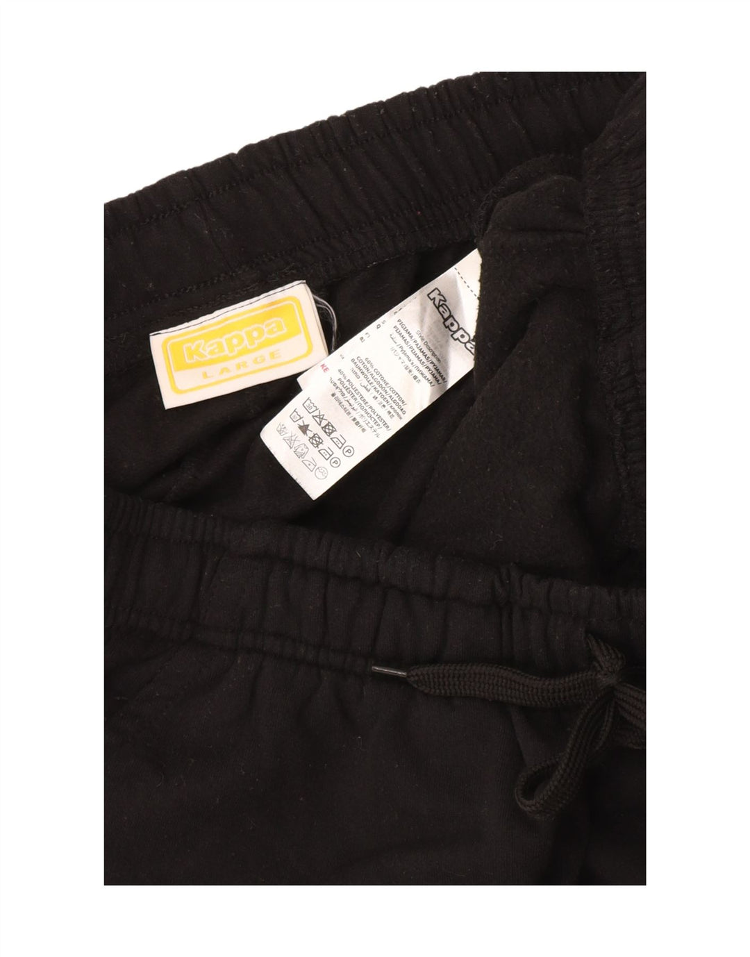 Kappa Mens Tracksuit Trousers Joggers Large Black Cotton