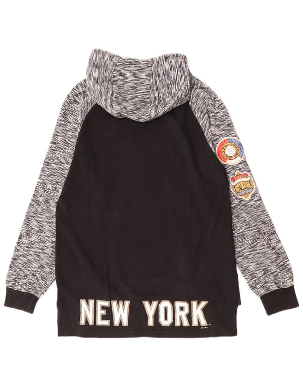 Majestic Mens New York Graphic Hoodie Jumper Large Black Colourblock Cotton