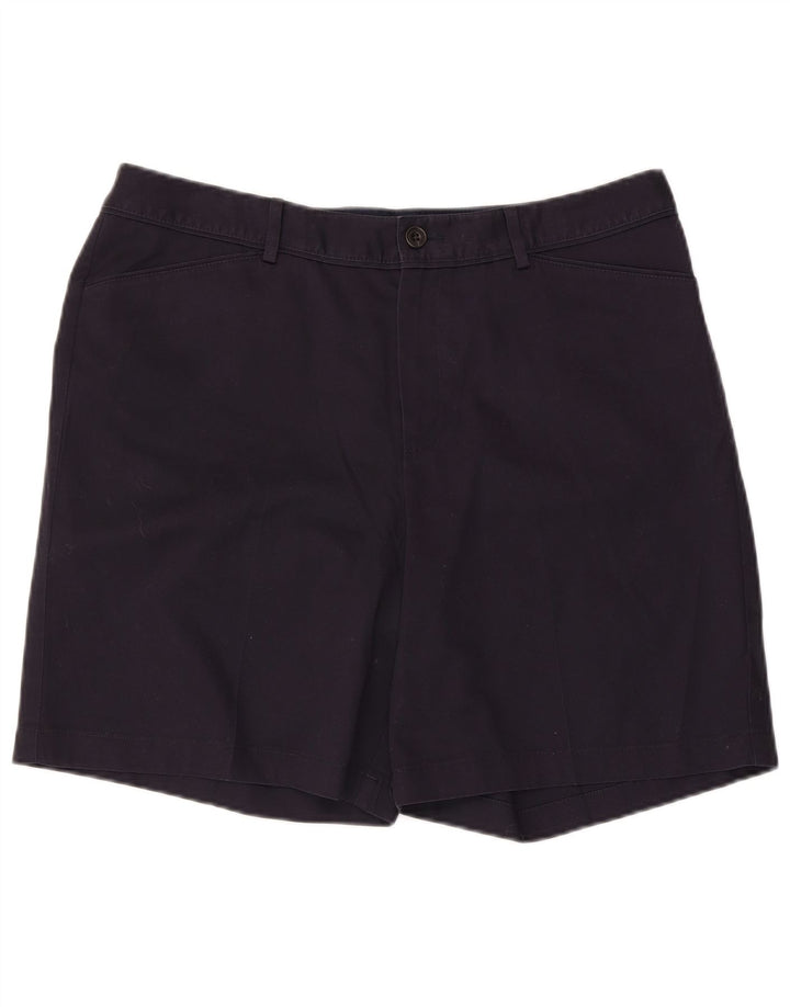 EDDIE BAUER Womens Casual Shorts US 14 XL W36  Navy Blue Cotton