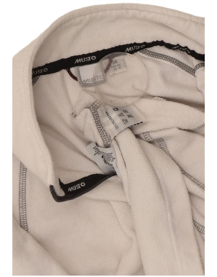 Musto Womens Zip Neck Fleece Jumper UK 14 Large White Polyester