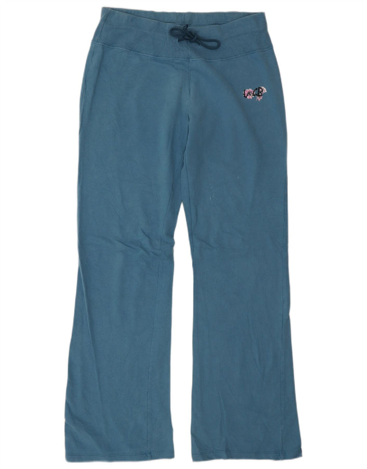 Benetton Womens Tracksuit Trousers UK 12 Medium W27 L32 Blue Cotton