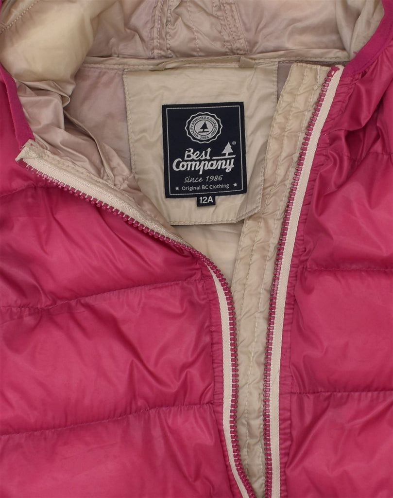 BEST COMPANY Girls Hooded Padded Jacket 11-12 Years Pink Polyamide | Vintage Best Company | Thrift | Second-Hand Best Company | Used Clothing | Messina Hembry 