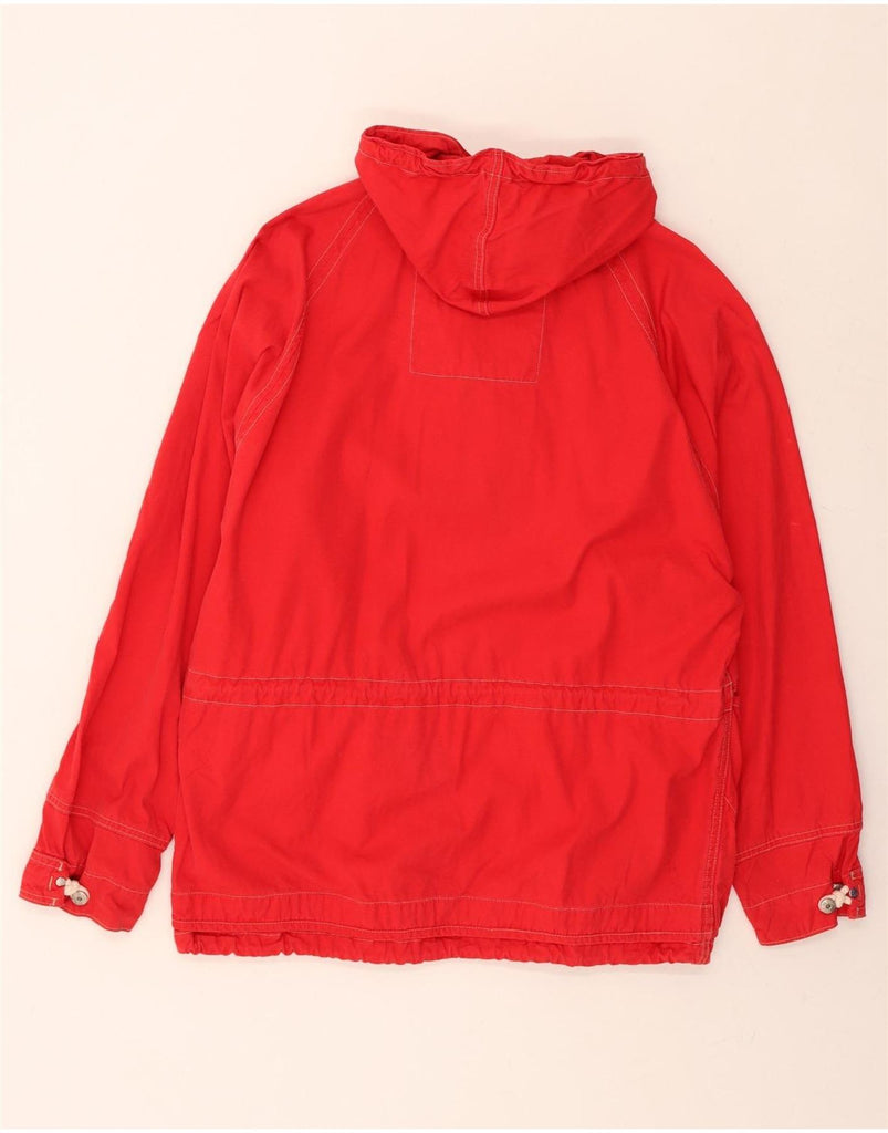 VINTAGE Mens Hooded Windbreaker Jacket UK 36 Small Red Cotton Vintage Vintage and Second-Hand Vintage from Messina Hembry 