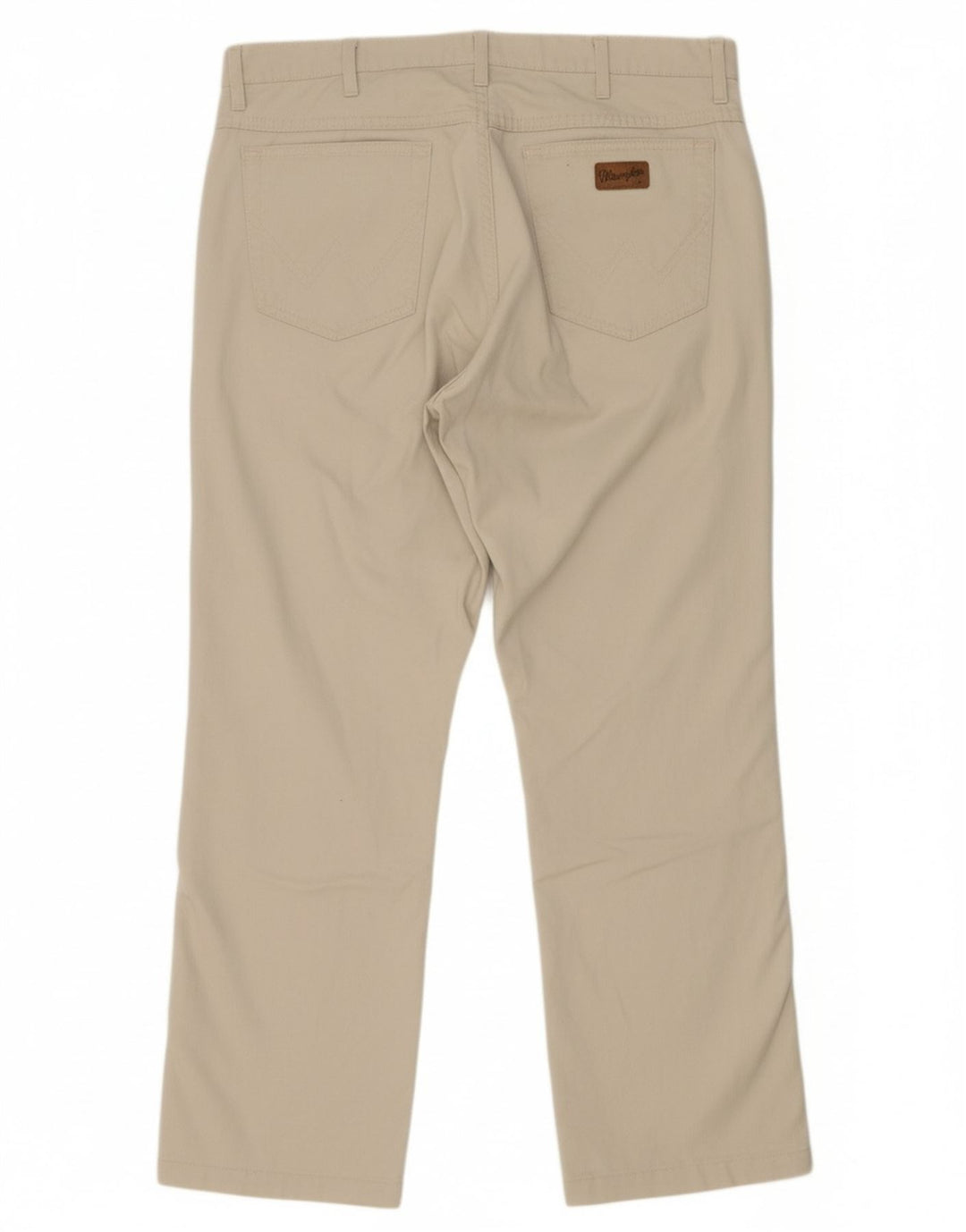 WRANGLER Mens Straight Casual Trousers W36 L32 Off White Cotton