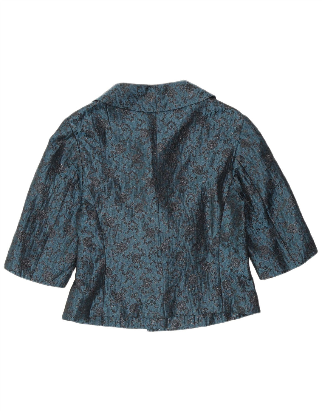 Vintage Womens 2 Button 2 Piece Set UK 12 Medium Blue Floral