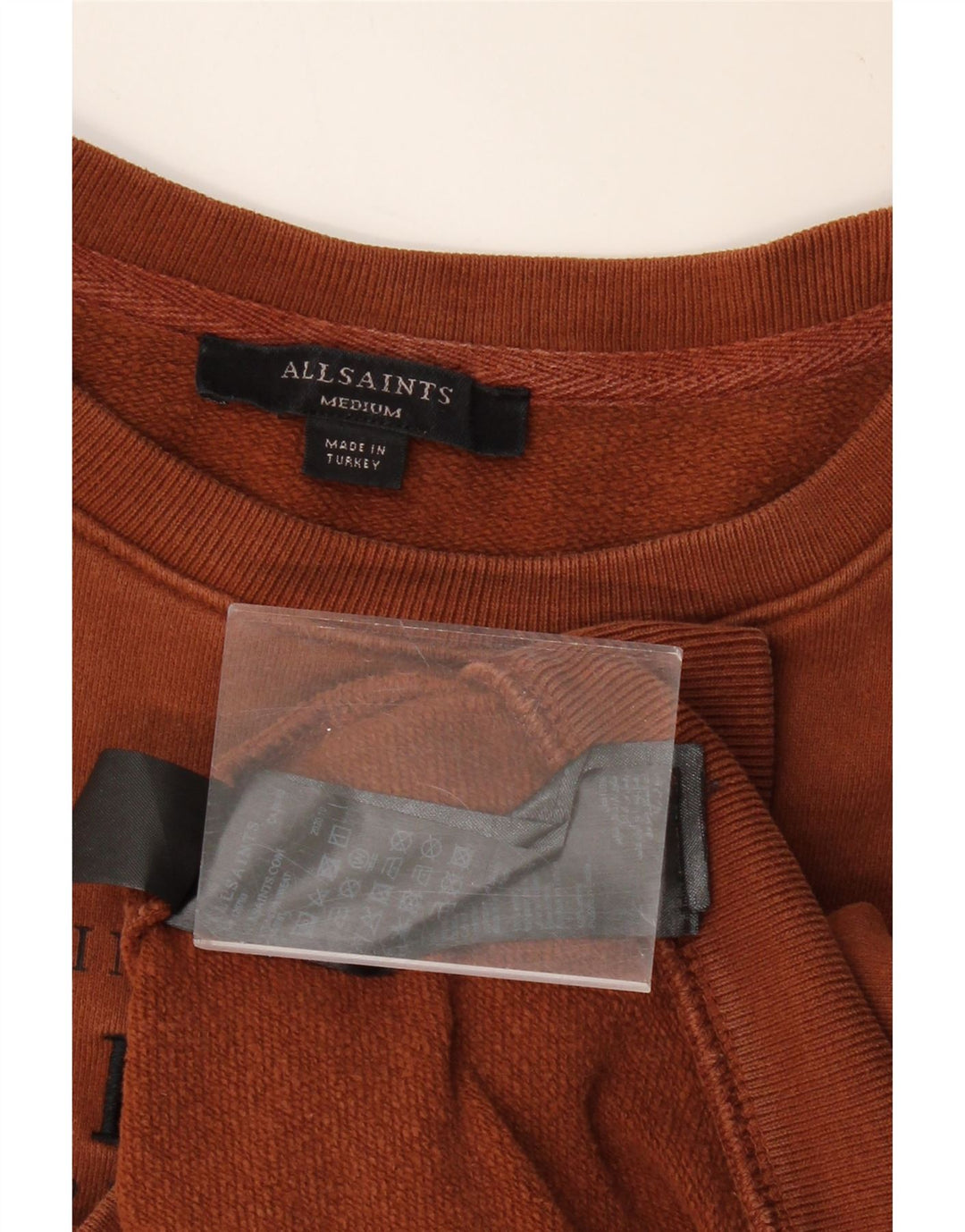 ALL SAINTS Womens Graphic Loose Fit Sweatshirt Jumper UK 14 Medium Brown