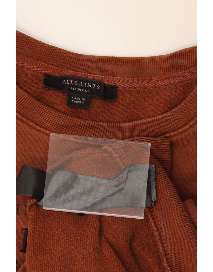 ALL SAINTS Womens Graphic Loose Fit Sweatshirt Jumper UK 14 Medium Brown