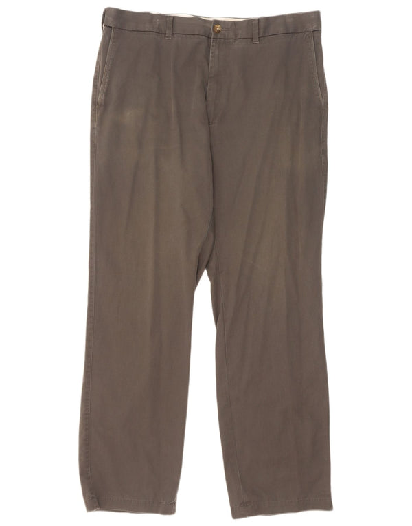 Marks & Spencer Mens Blue Harbour Straight Chino Trousers W38 L33 Khaki