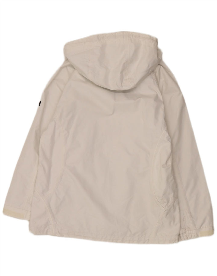 Helly Hansen Womens Hooded Rain Jacket UK 16 Large White Polyester