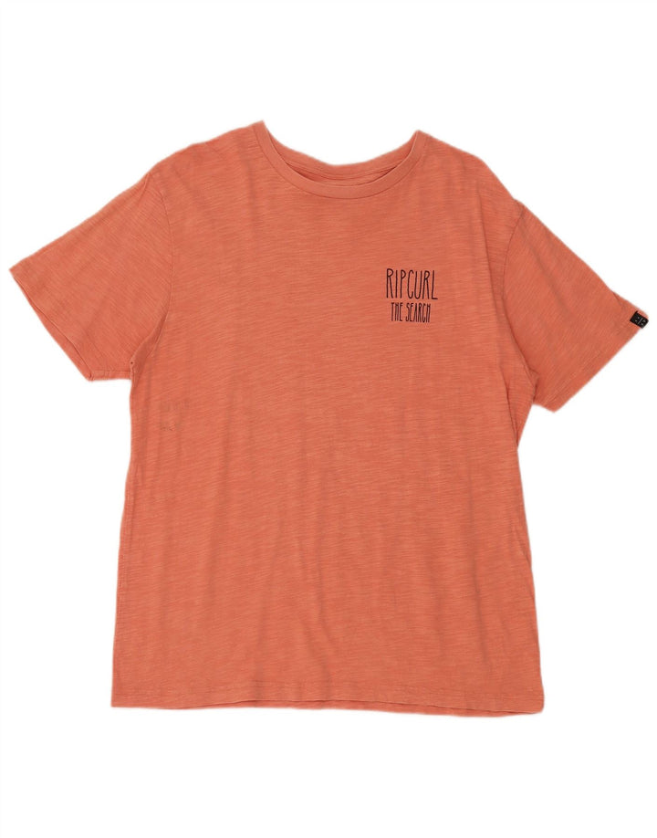 Rip Curl Mens Graphic T-Shirt Top Large Orange Cotton
