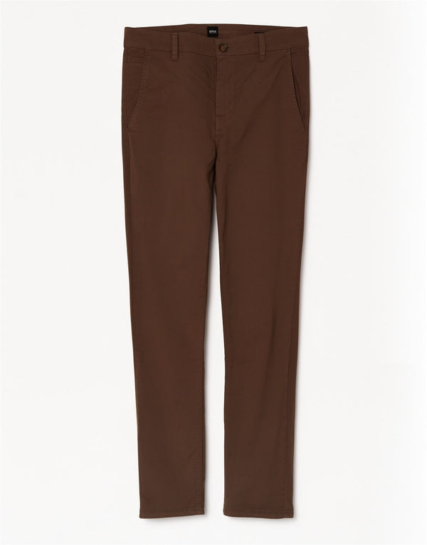 Hugo Boss Mens Slim Casual Trousers W31 L32 Brown Cotton