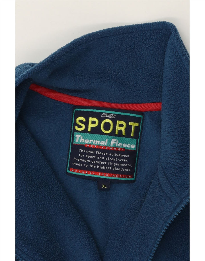 ST. BERNARD Mens Zip Neck Fleece Jumper XL Blue Polyester Vintage St. Bernard and Second-Hand St. Bernard from Messina Hembry 