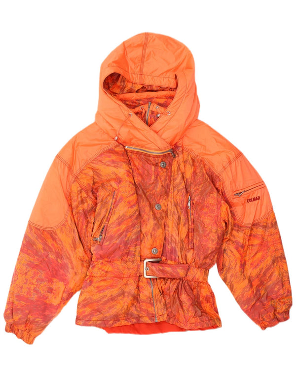 Colmar Womens Hooded Hooded Ski Jacket IT 44 Medium Orange Tie Dye