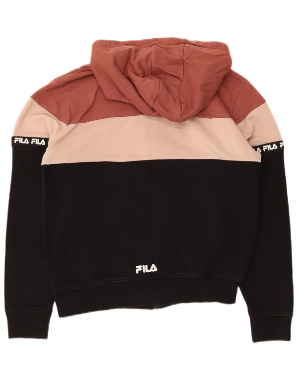 Fila Womens Zip Hoodie Sweater UK 10 Small Multicoloured Colourblock