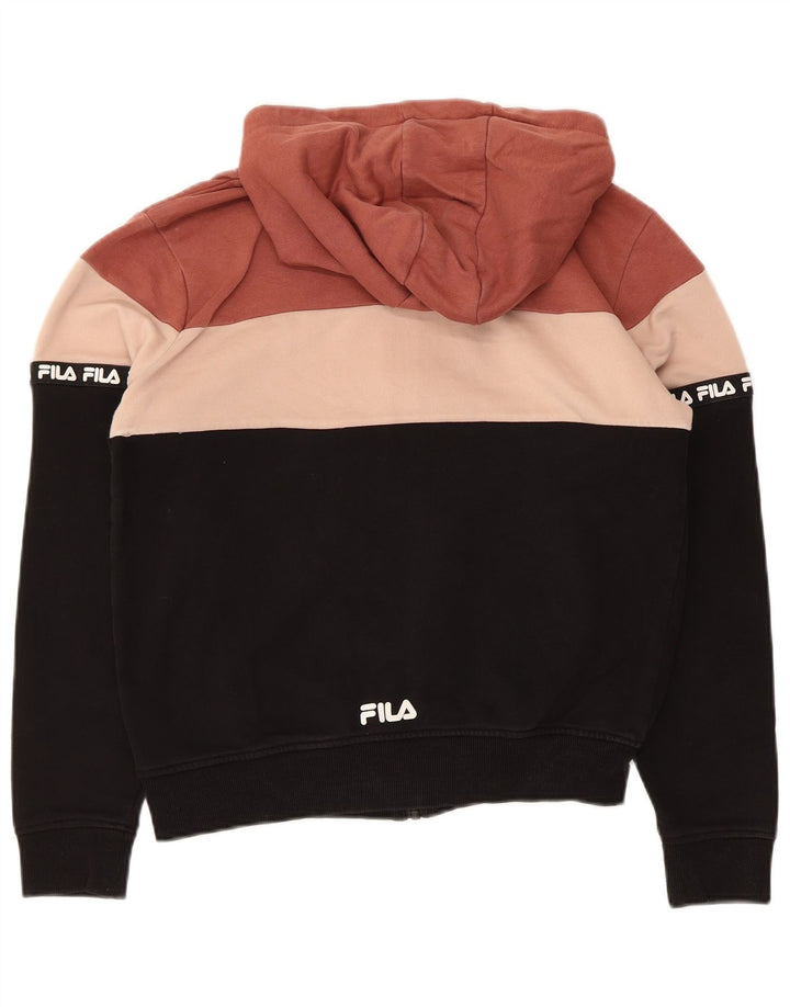 Fila Womens Zip Hoodie Sweater UK 10 Small Multicoloured Colourblock