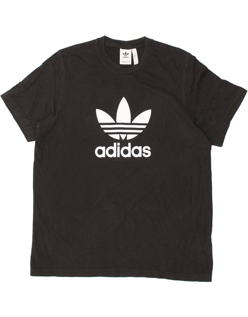 ADIDAS Mens Graphic T-Shirt Top XL Black Cotton | Vintage Adidas | Thrift | Second-Hand Adidas | Used Clothing | Messina Hembry 