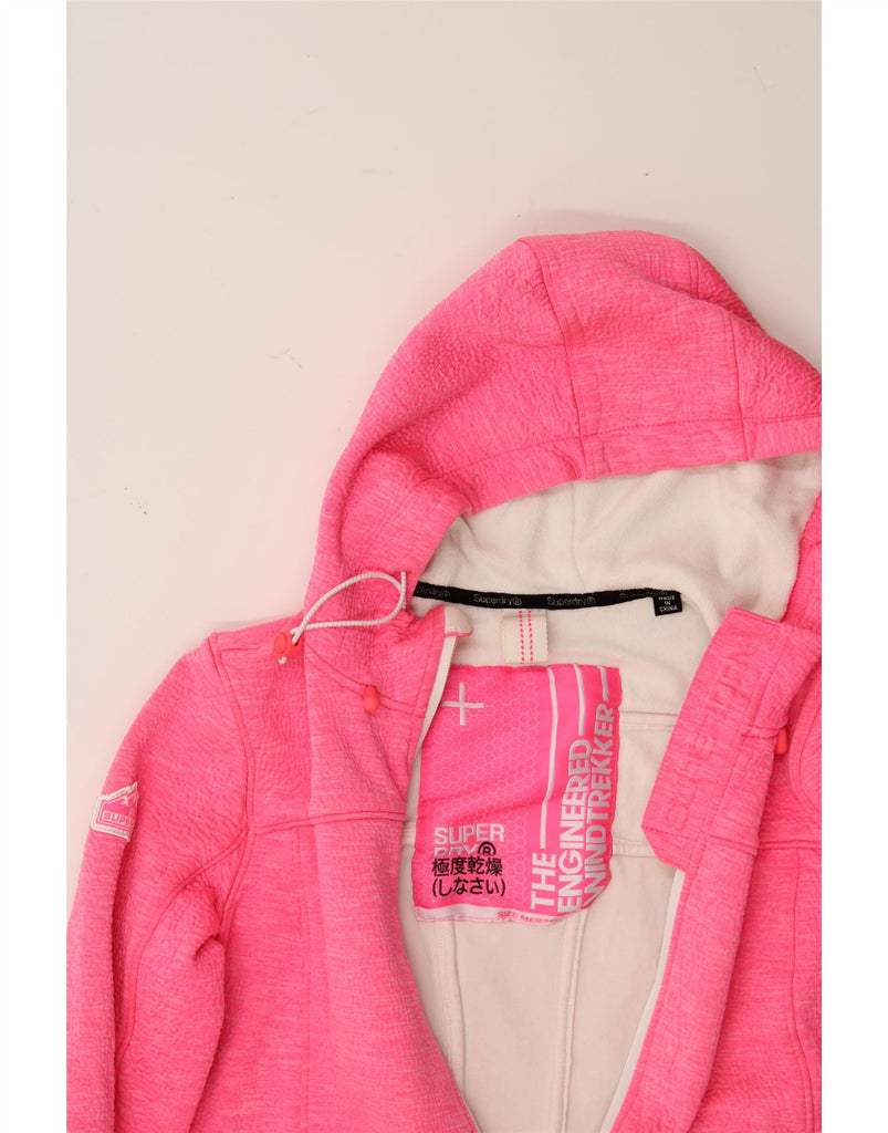 SUPERDRY Womens Windtrekker Hooded Bomber Jacket UK 12 Medium Pink Cotton Vintage Superdry and Second-Hand Superdry from Messina Hembry 
