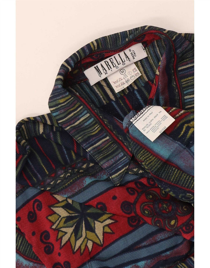 Marella Womens Shirt Blouse UK 14 Medium Multicoloured Geometric