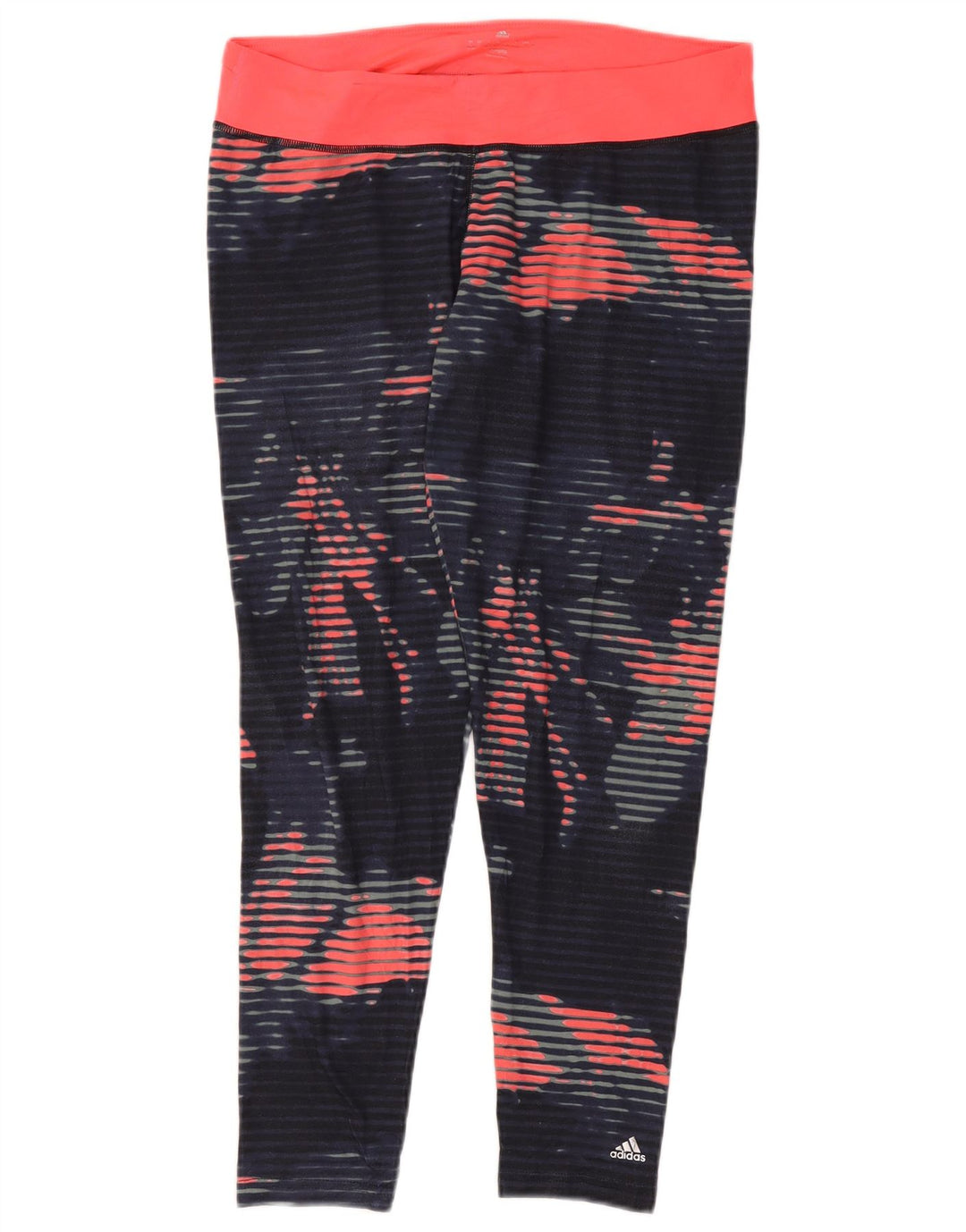 ADIDAS Womens Climalite Leggings UK 16/18 Large  Navy Blue Floral
