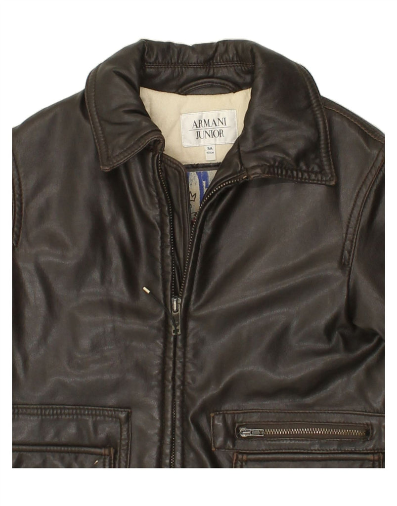 ARMANI JUNIOR Boys Windbreaker Jacket 4-5 Years Brown PVC Vintage Armani Junior and Second-Hand Armani Junior from Messina Hembry 