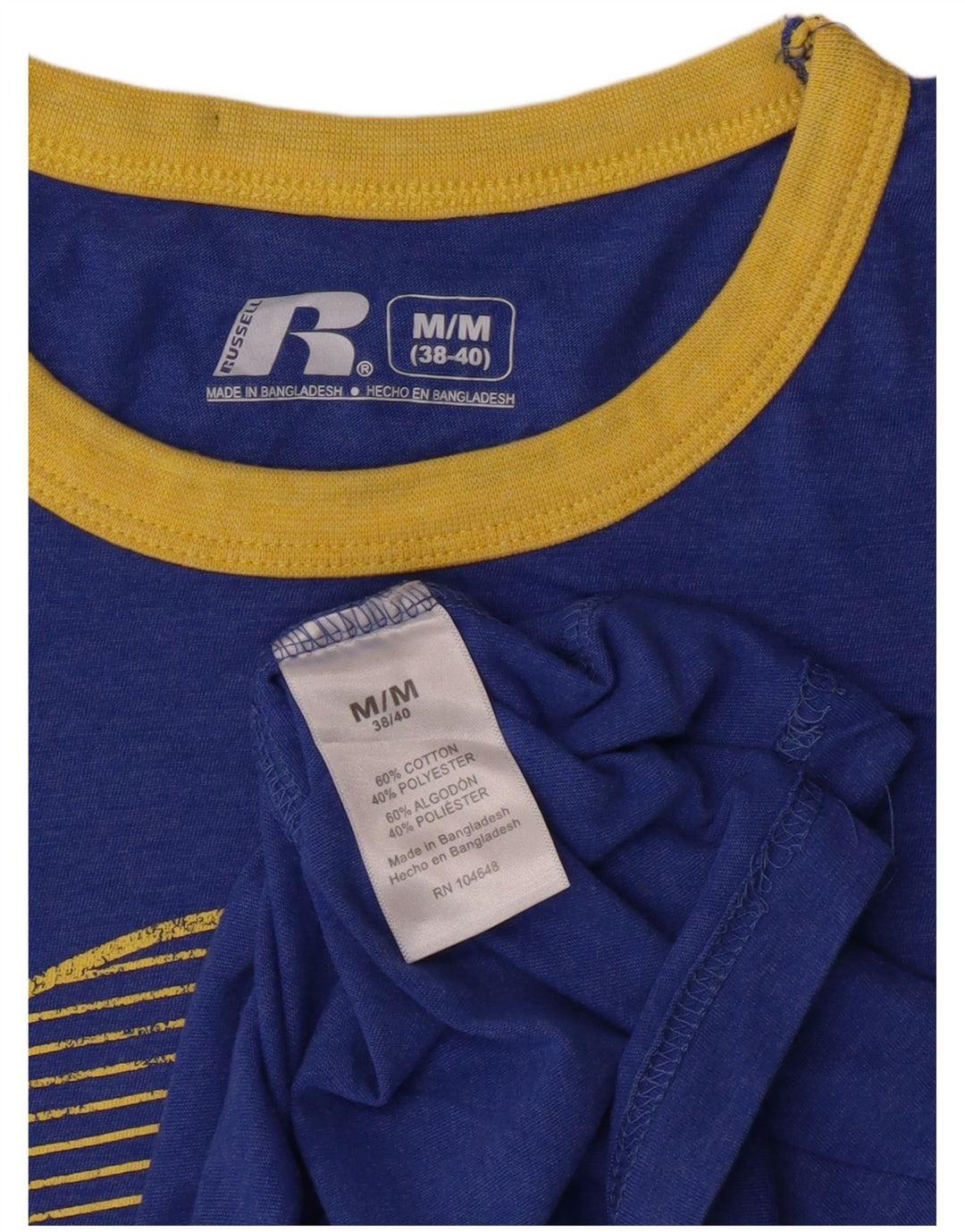 Russell Athletic Mens Graphic T-Shirt Top Medium Blue Cotton