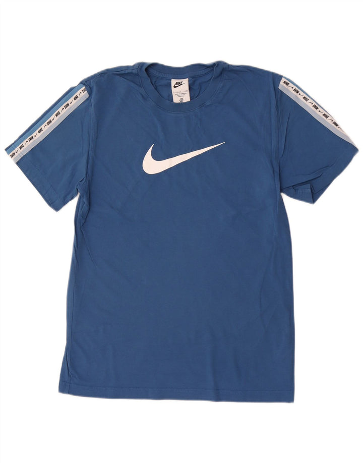 Nike Mens Graphic T-Shirt Top Small Blue Colourblock Cotton