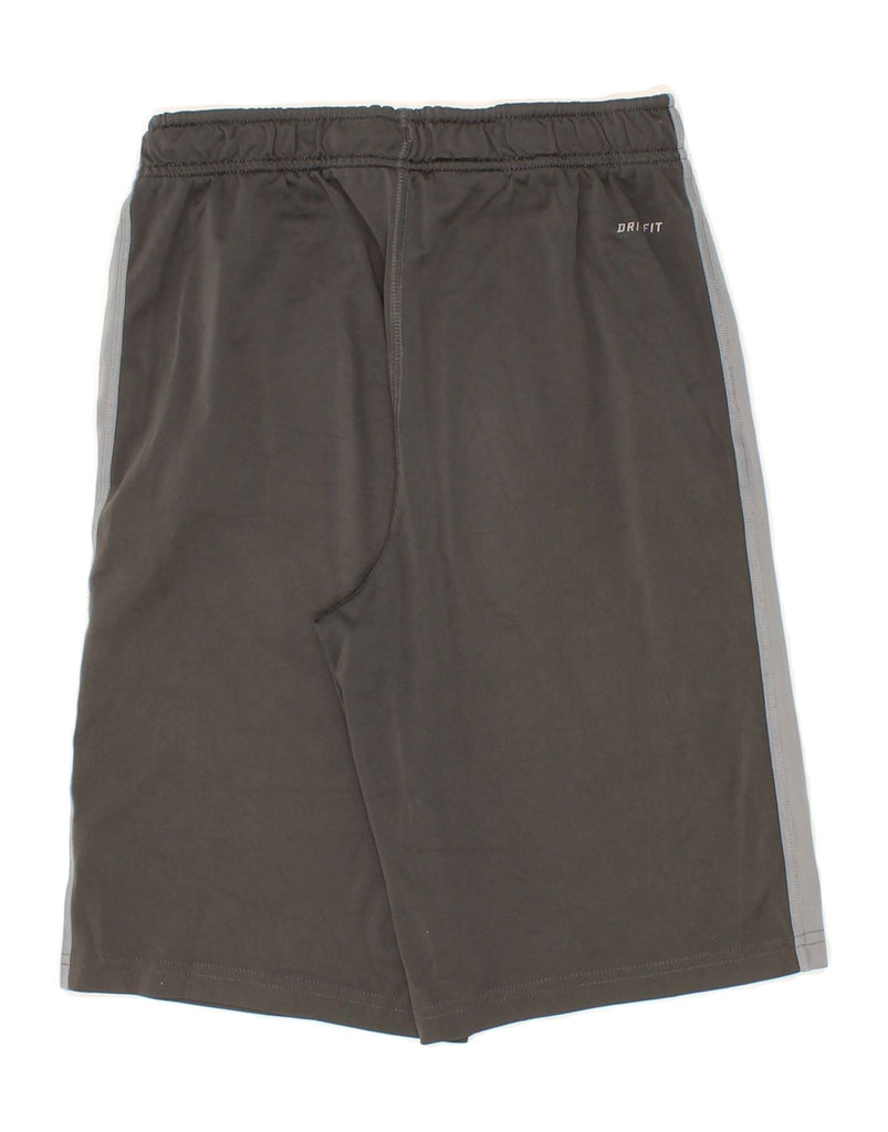 NIKE Boys Dri Fit Bermuda Sport Shorts 10-11 Years Medium Grey Colourblock Vintage Nike and Second-Hand Nike from Messina Hembry 