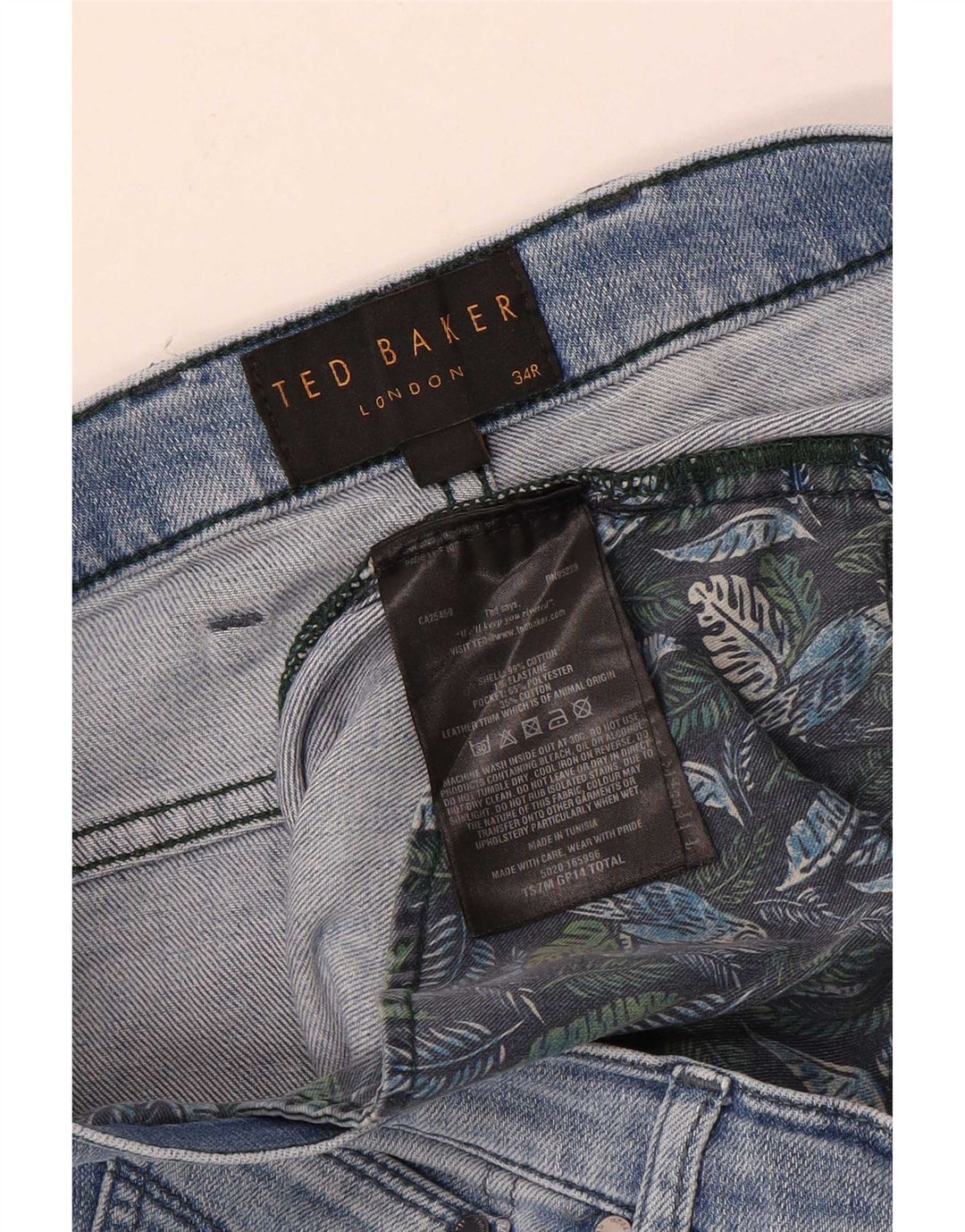 Ted Baker Mens Slim Jeans W34 L32 Blue Cotton