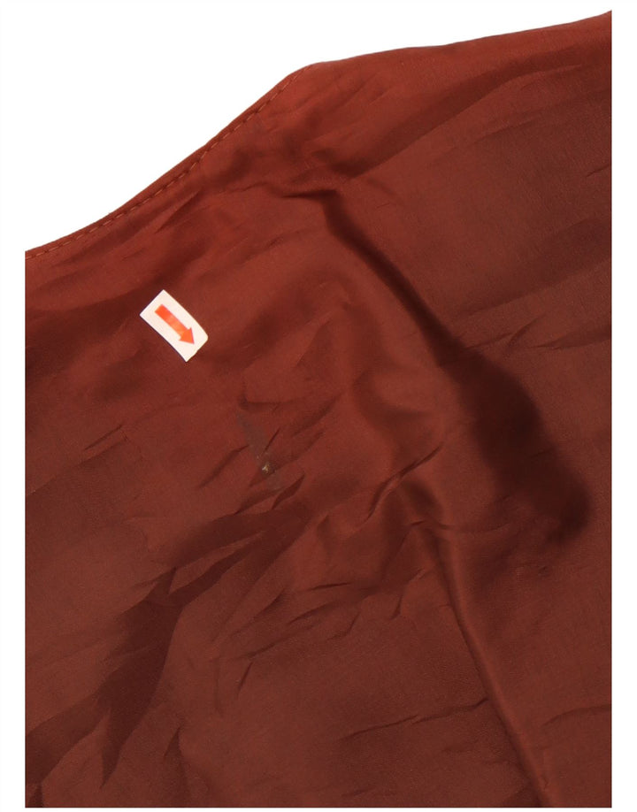 Vintage Mens Suede Waistcoat IT 42 XS Brown Leather