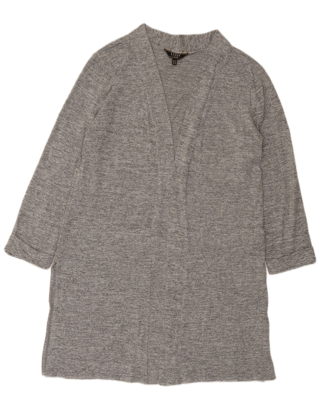Lipsy Womens Longline Open Cardigan Sweater UK 16 Large Grey Polyester