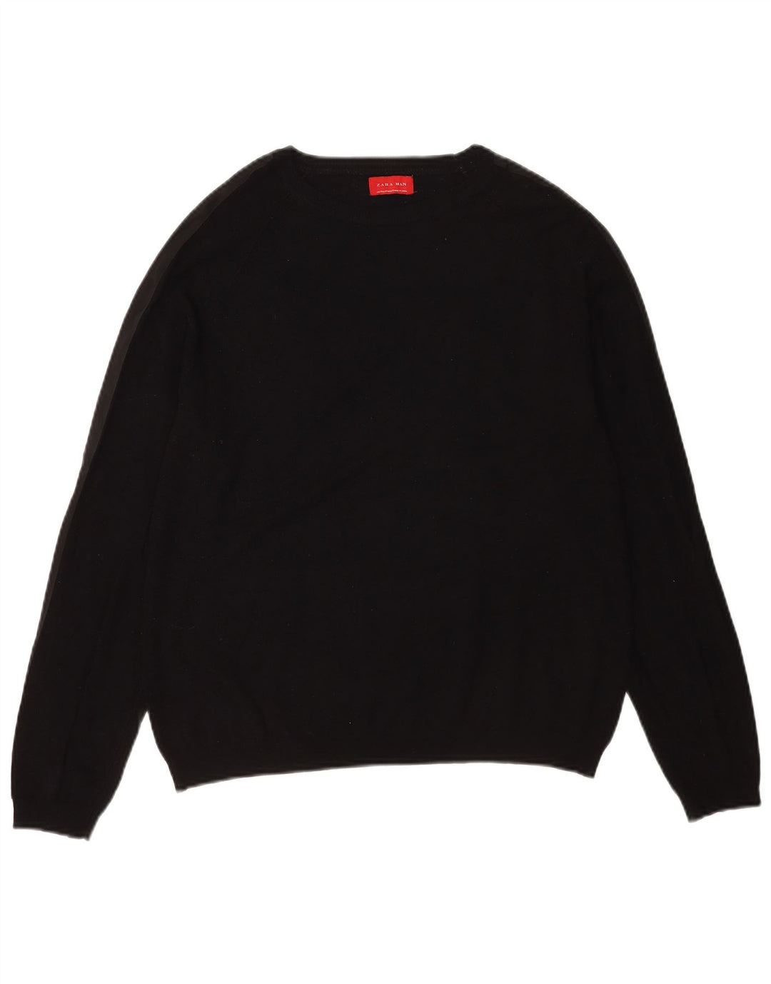Zara Mens Boat Neck Jumper Sweater Medium Black