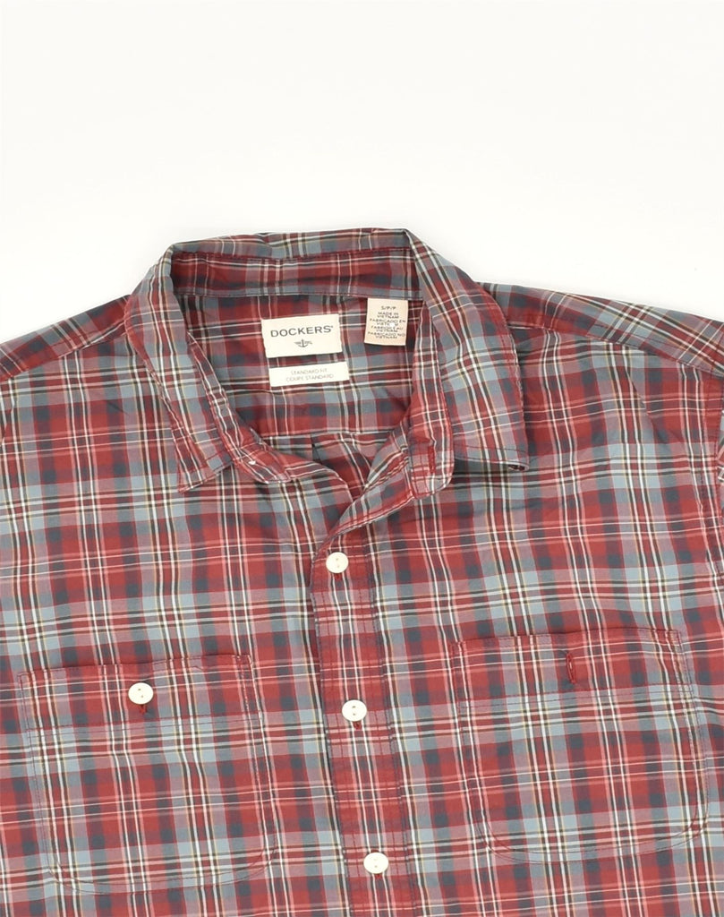 DOCKERS Mens Standard Fit Shirt Small Red Check Cotton | Vintage Dockers | Thrift | Second-Hand Dockers | Used Clothing | Messina Hembry 