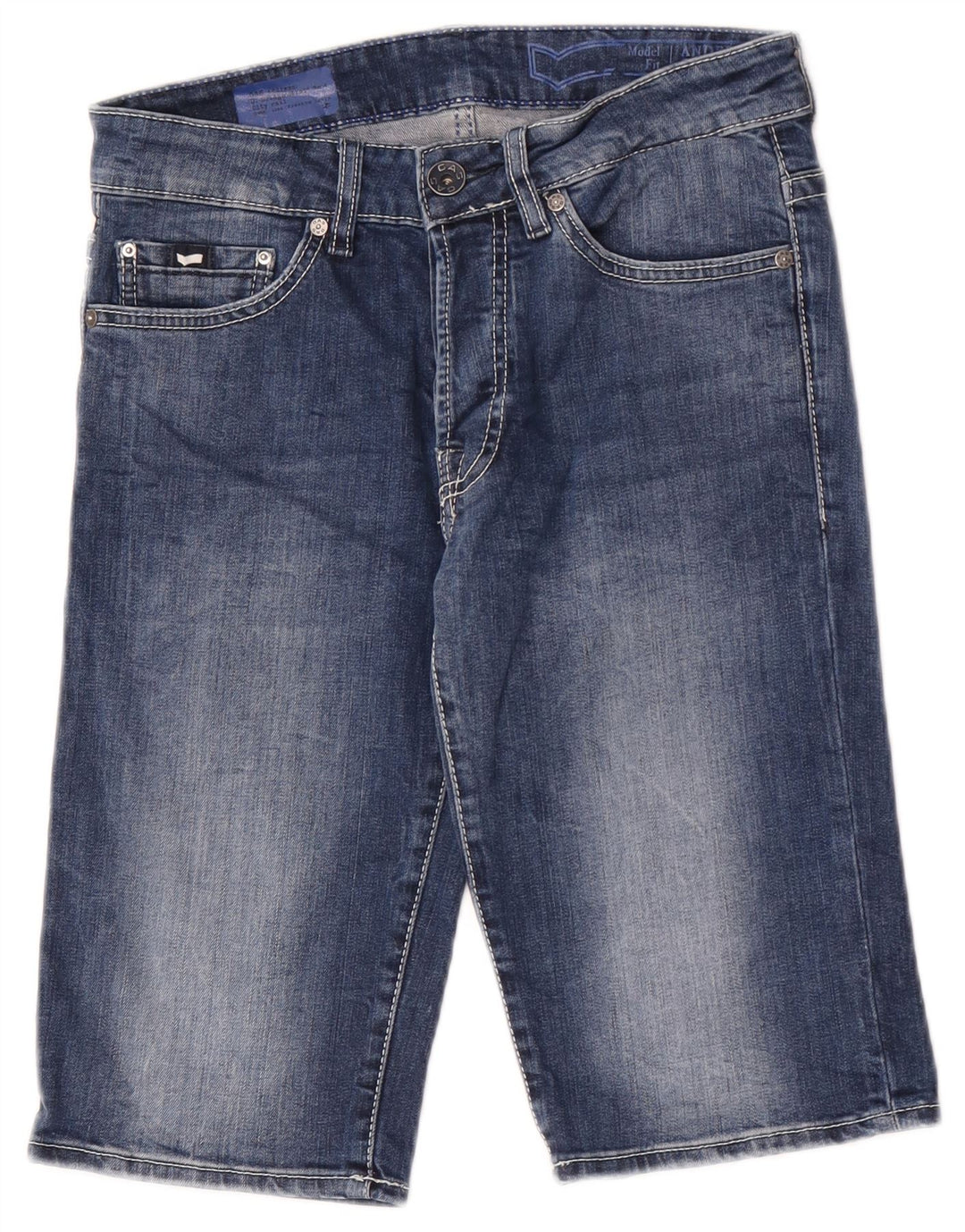 Gas Mens Denim Bermuda Shorts W30 Medium Blue
