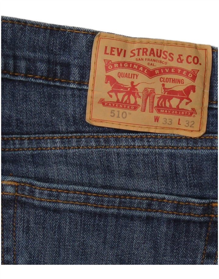 LEVI'S Mens 510 Skinny Jeans W33 L32  Blue Cotton