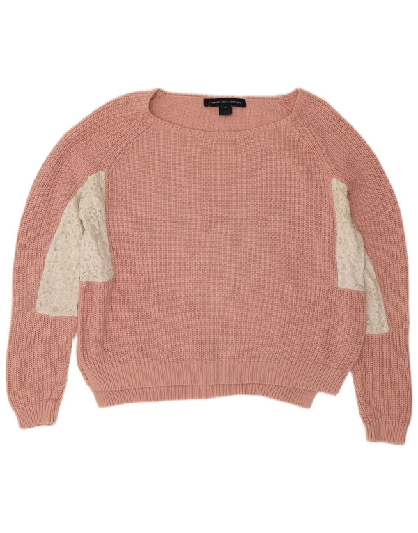 French Connection Womens Boat Neck Jumper Sweater UK 14 Medium Pink