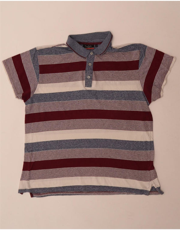 Pierre Cardin Mens Regular Fit Polo Shirt Large Multicoloured Striped