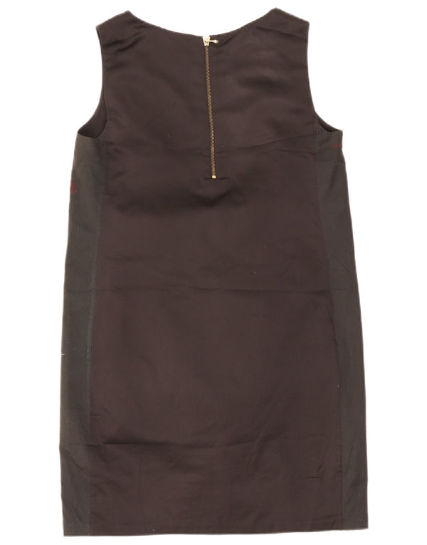 Ted Baker Womens Graphic Shift Dress Size 4 Large Black Colourblock Bird